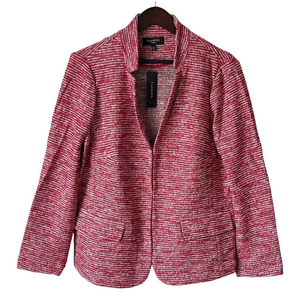Talbots Women's Red Soft Tweed Blazer /Jacket, Size 14W